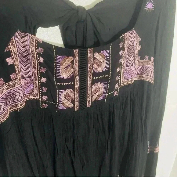 Free People Rhiannon Embroidered Mini Dress Medium - Picture 8 of 9